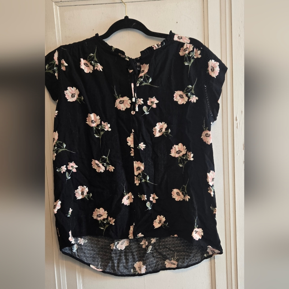 Black Floral Top Size S From Buffalo